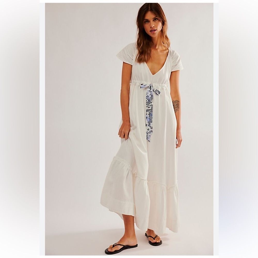 Free People XS Roucha Maxi Dress White